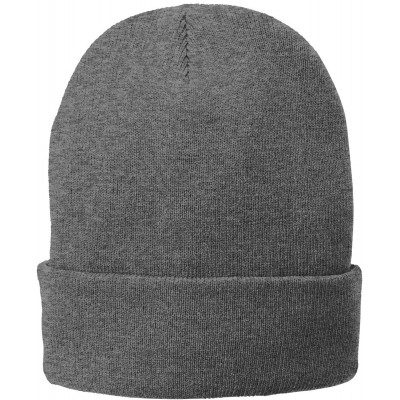 Baseball Caps Port & Company Men's Fleece-Lined Knit Cap - Athletic Oxford - CW17YE3OYUX $10.33