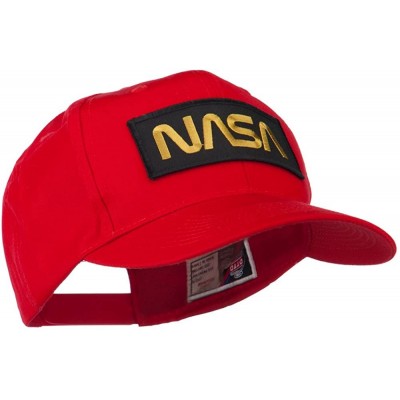 Baseball Caps Black NASA Embroidered Patched High Profile Cap - Red - CP11MJ3S12R $11.75