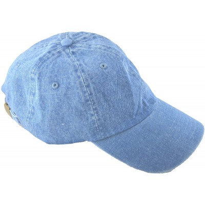 Baseball Caps Men's Polo Style Unstructured Low-profile Baseball Cap Denim Jean Light Blue - CR12C4EJXZ9 $10.66