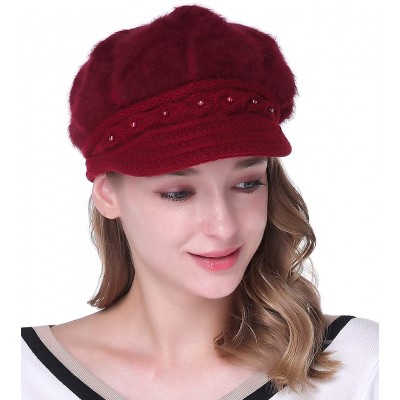 Skullies & Beanies Winter Crochet Newsboy Beanie - Purple - CW186C8E5UA $12.57