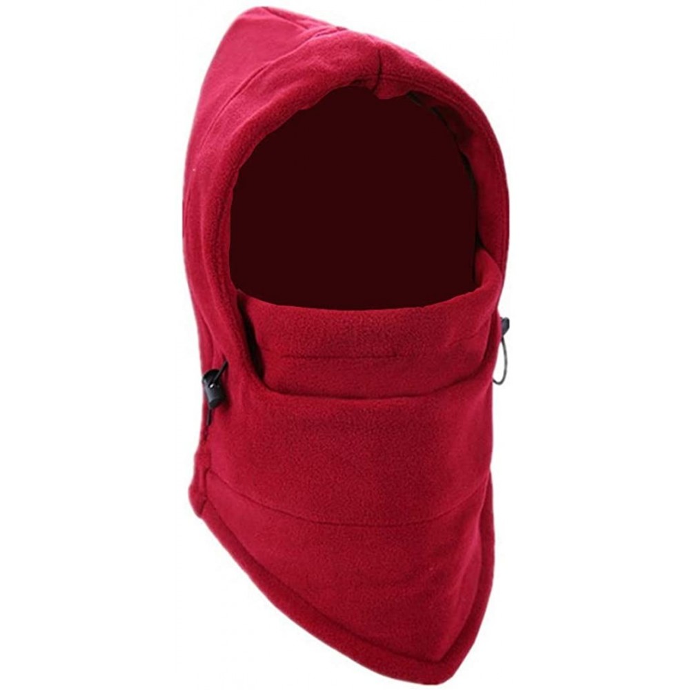 Balaclavas Balaclava Heavyweight Fleece Hood Cold Weather Windproof Face and Neck Mask - Wine Red - CX192T3Y7XD $13.35