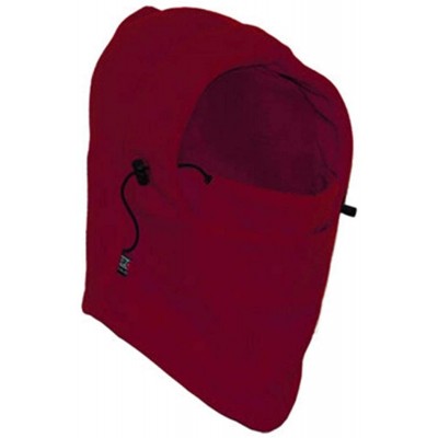 Balaclavas Balaclava Heavyweight Fleece Hood Cold Weather Windproof Face and Neck Mask - Wine Red - CX192T3Y7XD $13.35