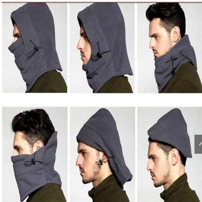 Balaclavas Balaclava Heavyweight Fleece Hood Cold Weather Windproof Face and Neck Mask - Wine Red - CX192T3Y7XD $13.35