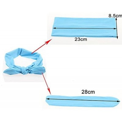 Headbands Vintage Adults Elastic Headband Bunny Ears Bow Hairband Hair Decor Accessory - Sky Blue - CJ12GTBSZ25 $6.93