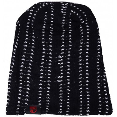 Skullies & Beanies Slouchy Knitted Baggy Beanie Hat Crochet Stripe Summer Dread Caps Oversized for Men-B318 - B5011-black - C...