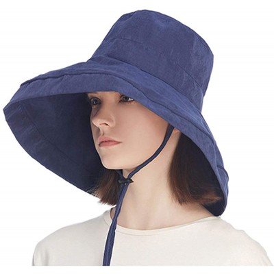 Sun Hats Womens Summer Beach Sun Hat Fold-Up Wide Brim Roll Up Floppy Outdoor Fishing Cap Adjustable UV Protection Hats - CA1...