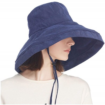 Sun Hats Womens Summer Beach Sun Hat Fold-Up Wide Brim Roll Up Floppy Outdoor Fishing Cap Adjustable UV Protection Hats - CA1...