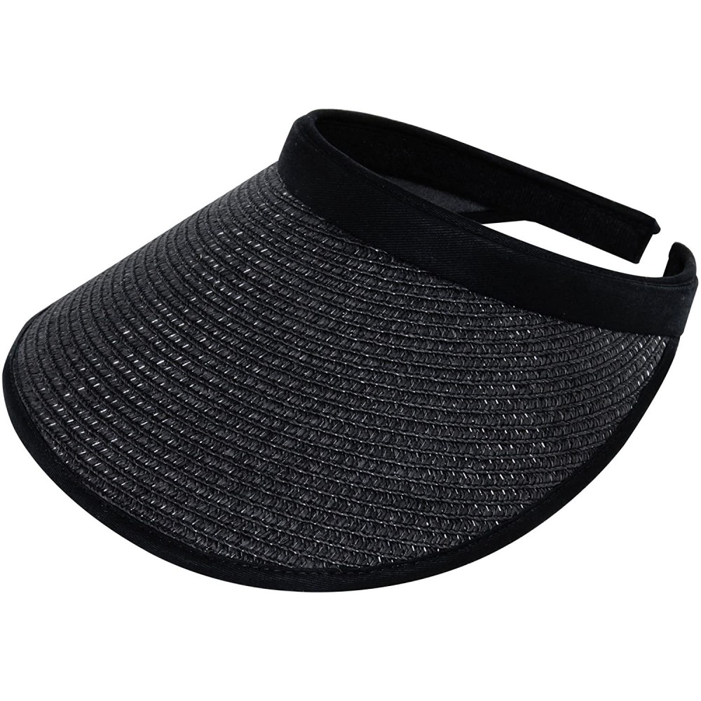 Visors Women's Toyo Braid Clip-On Visor-4128 - Black - CT12JY18FXV $14.10