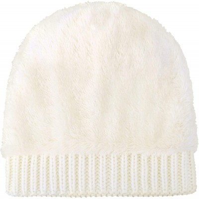 Skullies & Beanies Womens Beanie Winter Cable Knit Faux Fur Pompom Ears Beanie Hat - White Hat Coffee Ball - CI19240YR6D $15.60