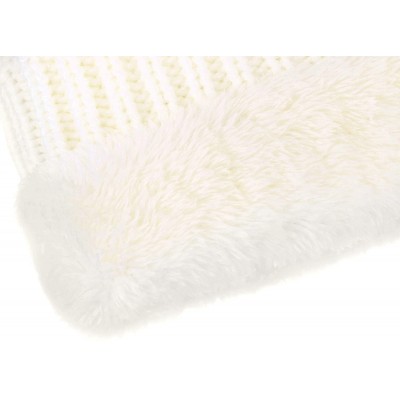Skullies & Beanies Womens Beanie Winter Cable Knit Faux Fur Pompom Ears Beanie Hat - White Hat Coffee Ball - CI19240YR6D $15.60