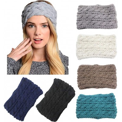 Cold Weather Headbands Womens Winter Knitted Headband Soft Crochet Knotting Hair Band Turban Headwrap Hat Cap - CU193QS67WE $...