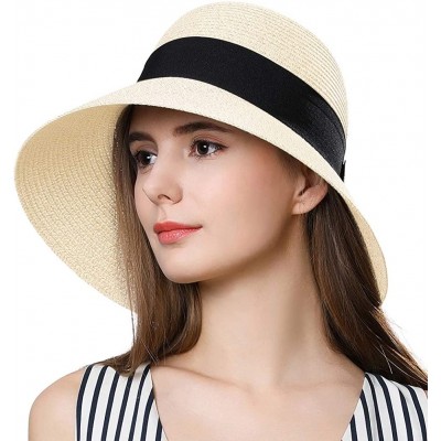 Sun Hats Small Head Women Packable SPF Sun Hat Bucket Chin Strap Summer Beach for Girls 54-56cm - Beige_69087 - C518SQ9I3UZ $...