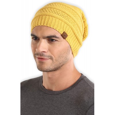 Skullies & Beanies Slouchy Cable Knit Beanie for Men & Women - Winter Toboggan Hats for Cold Weather - Oversized Slouch Beani...