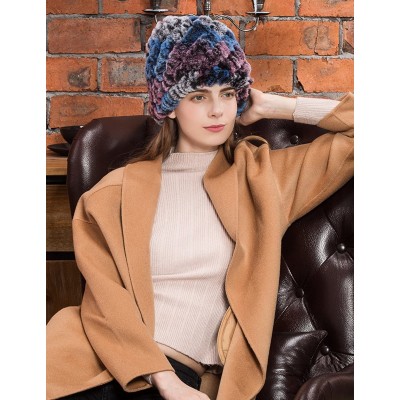 Skullies & Beanies Women's Genuine Rabbit Fur Beanie- Fashion Winter Warm Furry Hat - Color No. 5 - C012O2SV3ZM $27.19