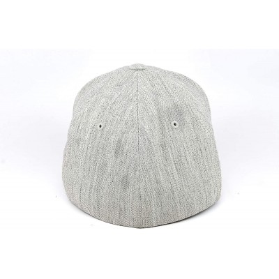 Baseball Caps Midnight Eagle' Leather Patch Flex Fit Fitted Hat - (Heather Grey) - C41950UO2OQ $35.47