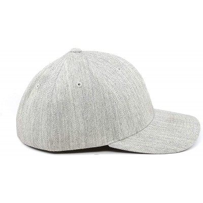 Baseball Caps Midnight Eagle' Leather Patch Flex Fit Fitted Hat - (Heather Grey) - C41950UO2OQ $35.47