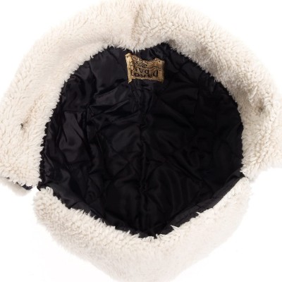 Skullies & Beanies Trooper Ear Flap Cap w/Faux Fur Lining Hat - Canvas Navy - CB128FCO5C5 $13.76