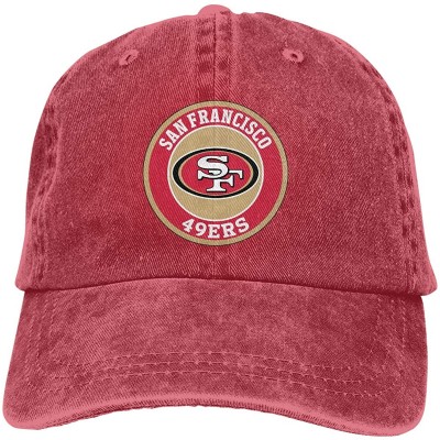 Baseball Caps Men and Women General Caps San Francisco 49ers Hat Cotton Baseball Cap - Red - CG19249OUMD $19.98