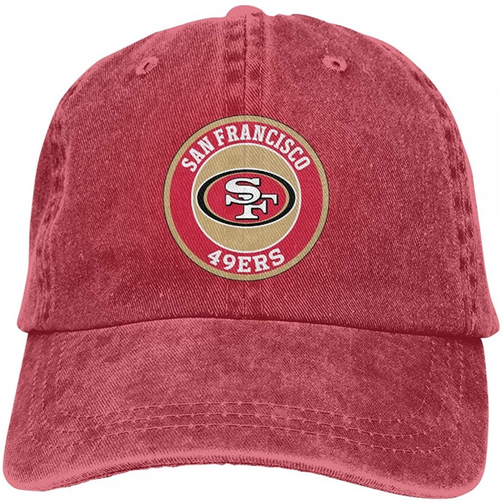 Baseball Caps Men and Women General Caps San Francisco 49ers Hat Cotton Baseball Cap - Red - CG19249OUMD $19.98