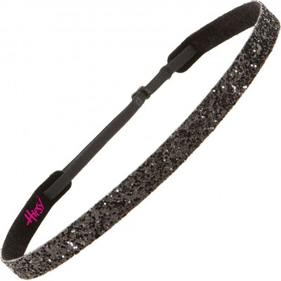 Headbands Women's Adjustable NO Slip Skinny Bling Glitter Headband - Gunmetal & Black - C611MNIWVAZ $14.64