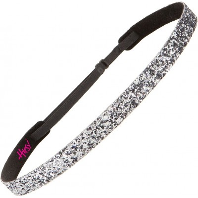 Headbands Women's Adjustable NO Slip Skinny Bling Glitter Headband - Gunmetal & Black - C611MNIWVAZ $14.64