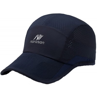 Baseball Caps Unisex Mesh Sport Cap Quick-Drying Outdoor Breathable Sun hat Runner UV Protection 50+ - Navy - CQ17YYW3RLQ $10.53