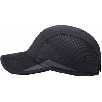 Baseball Caps Unisex Mesh Sport Cap Quick-Drying Outdoor Breathable Sun hat Runner UV Protection 50+ - Navy - CQ17YYW3RLQ $10.53