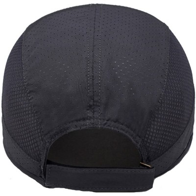 Baseball Caps Unisex Mesh Sport Cap Quick-Drying Outdoor Breathable Sun hat Runner UV Protection 50+ - Navy - CQ17YYW3RLQ $10.53