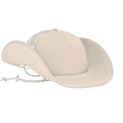 Sun Hats Classic Plain Bucker Cowboy Hat - Khaki - CG18593UESO $34.51