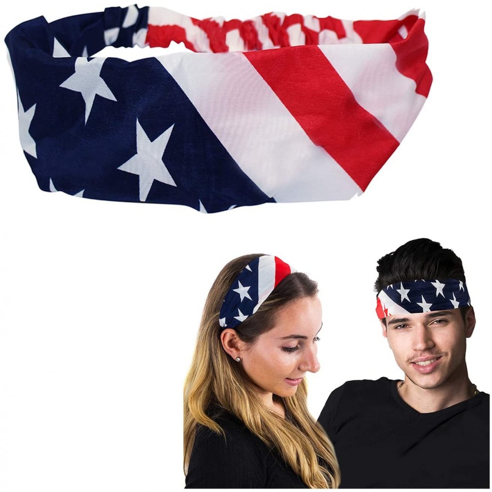 Headbands Patriotic Headband - Unisex - American Flag Headband - Patriotic Hair Accessories - Flag Headband - CY117ZVZP31 $8.90