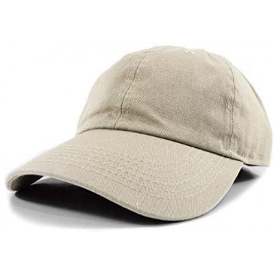 Baseball Caps Polo Style Baseball Cap Ball Dad Hat Adjustable Plain Solid Washed Mens Womens Cotton - Khaki - C118WDC305T $7.63