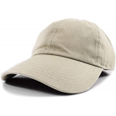 Baseball Caps Polo Style Baseball Cap Ball Dad Hat Adjustable Plain Solid Washed Mens Womens Cotton - Khaki - C118WDC305T $7.63