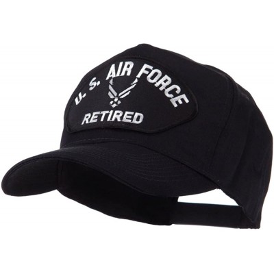 Baseball Caps Retired Military Large Embroidered Patch Cap - Black Air - CR11FITO0TR $14.73