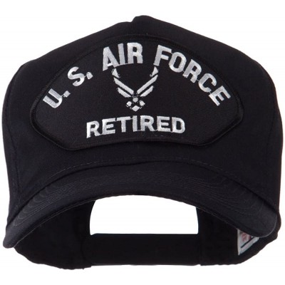 Baseball Caps Retired Military Large Embroidered Patch Cap - Black Air - CR11FITO0TR $14.73