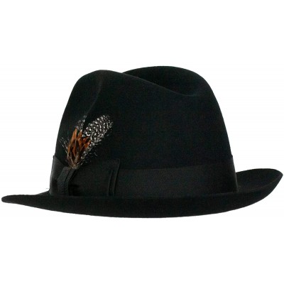 Fedoras 'Sinatra' Classic Brim Men's 100% Wool Fedora Hat - Black - C018GGCCU82 $66.50