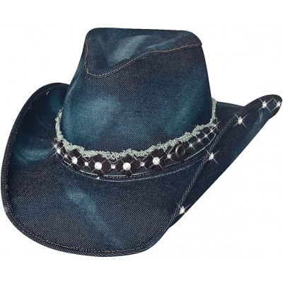 Cowboy Hats Better Than Yesterday Blue Denim Western Hat Extra Large - C411KKZXRQL $38.76