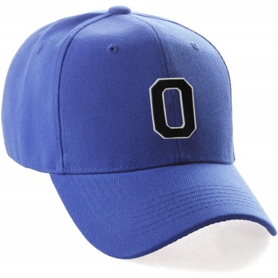 Baseball Caps Classic Baseball Hat Custom A to Z Initial Team Letter- Blue Cap White Black - Letter O - CO18IDT6UA3 $12.69