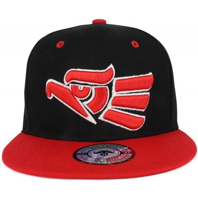 Baseball Caps Hecho En Mexico Eagle 3D Embroidered Fitted Flatbill Snapback Cap - Black Red - C518CM697GS $15.39