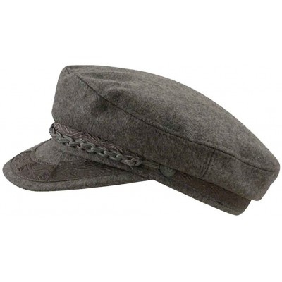 Newsboy Caps Authentic Traditional Wool Greek Fisherman Cap - Grey - C618EN04077 $31.57