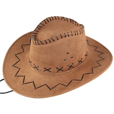 Cowboy Hats West Cowboy Hat Grassland Sunshade Mongolian Unisex Adult Cap - Yellow - CZ18SRECDI2 $8.57
