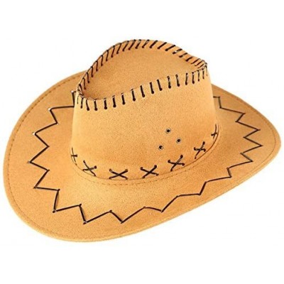 Cowboy Hats West Cowboy Hat Grassland Sunshade Mongolian Unisex Adult Cap - Yellow - CZ18SRECDI2 $8.57