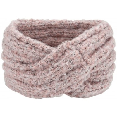 Cold Weather Headbands Women Cold Weather Headbands Knit Cross Hairband Winter Ear Warmer Hair Wraps - Pink - CW18YOTLRH8 $8.95