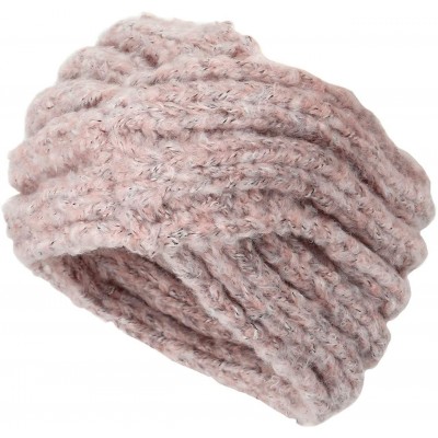 Cold Weather Headbands Women Cold Weather Headbands Knit Cross Hairband Winter Ear Warmer Hair Wraps - Pink - CW18YOTLRH8 $8.95