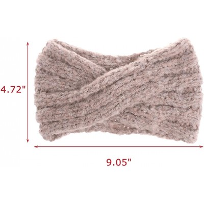 Cold Weather Headbands Women Cold Weather Headbands Knit Cross Hairband Winter Ear Warmer Hair Wraps - Pink - CW18YOTLRH8 $8.95