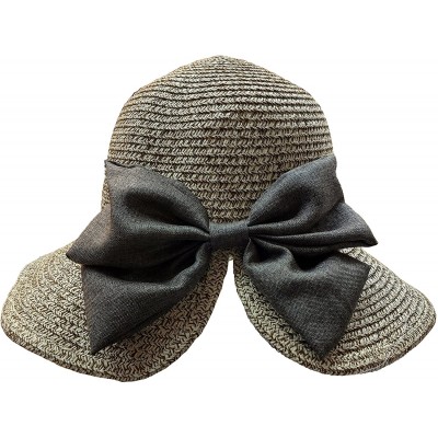 Sun Hats Floppy Stylish Sun Hats Bow and Leather Design - Style D - Khaki - C318CLNSNLY $15.72