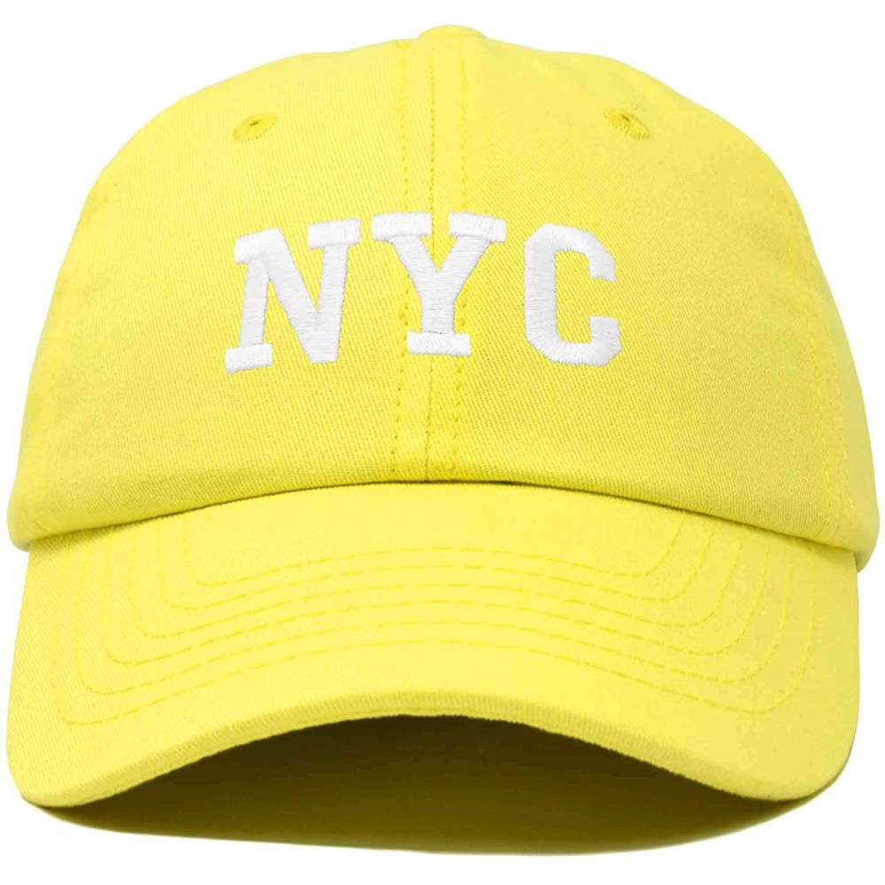 Baseball Caps NY Baseball Cap NY Hat New York City Cotton Twill Dad Hat - Minion Yellow - C118M7X8WMD $9.25