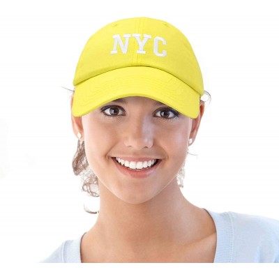 Baseball Caps NY Baseball Cap NY Hat New York City Cotton Twill Dad Hat - Minion Yellow - C118M7X8WMD $9.25