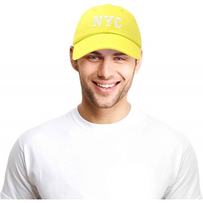 Baseball Caps NY Baseball Cap NY Hat New York City Cotton Twill Dad Hat - Minion Yellow - C118M7X8WMD $9.25