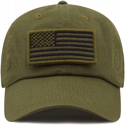 Baseball Caps Cotton & Pigment Low Profile Tactical Operator USA Flag Patch Military Army Cap - 2. Cotton - Olive - CU1983EA9...