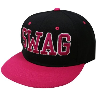 Baseball Caps Swag Snapback Caps - Black/Fuchsia - C418DHQ26ZT $17.20